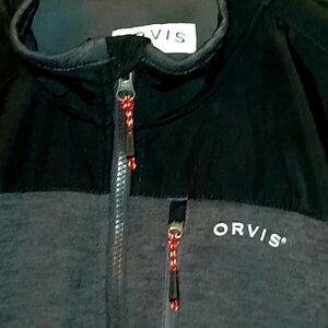 Orvis zipper front jacket Lg. Charcoal Gray